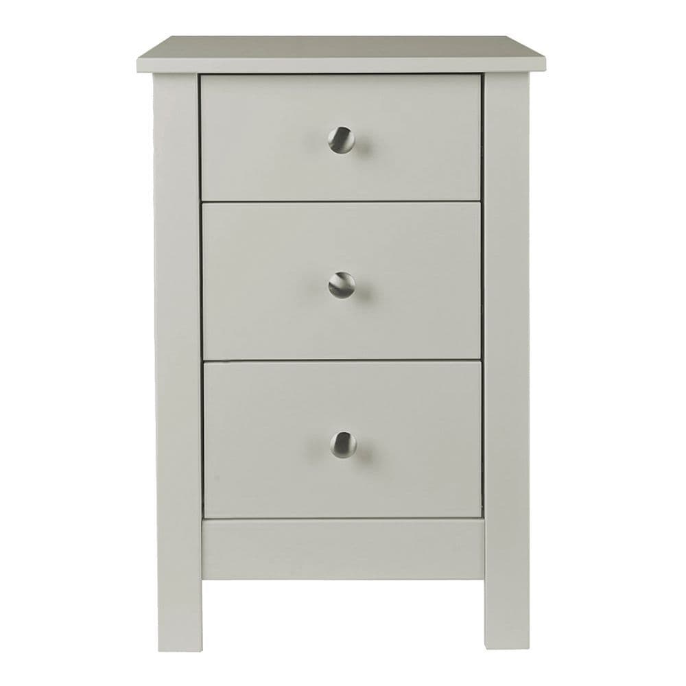 Citadel 3 Drawer Bedside Cabinet in Soft Grey MDF (Excludes backs, drawer base and drawer sides)